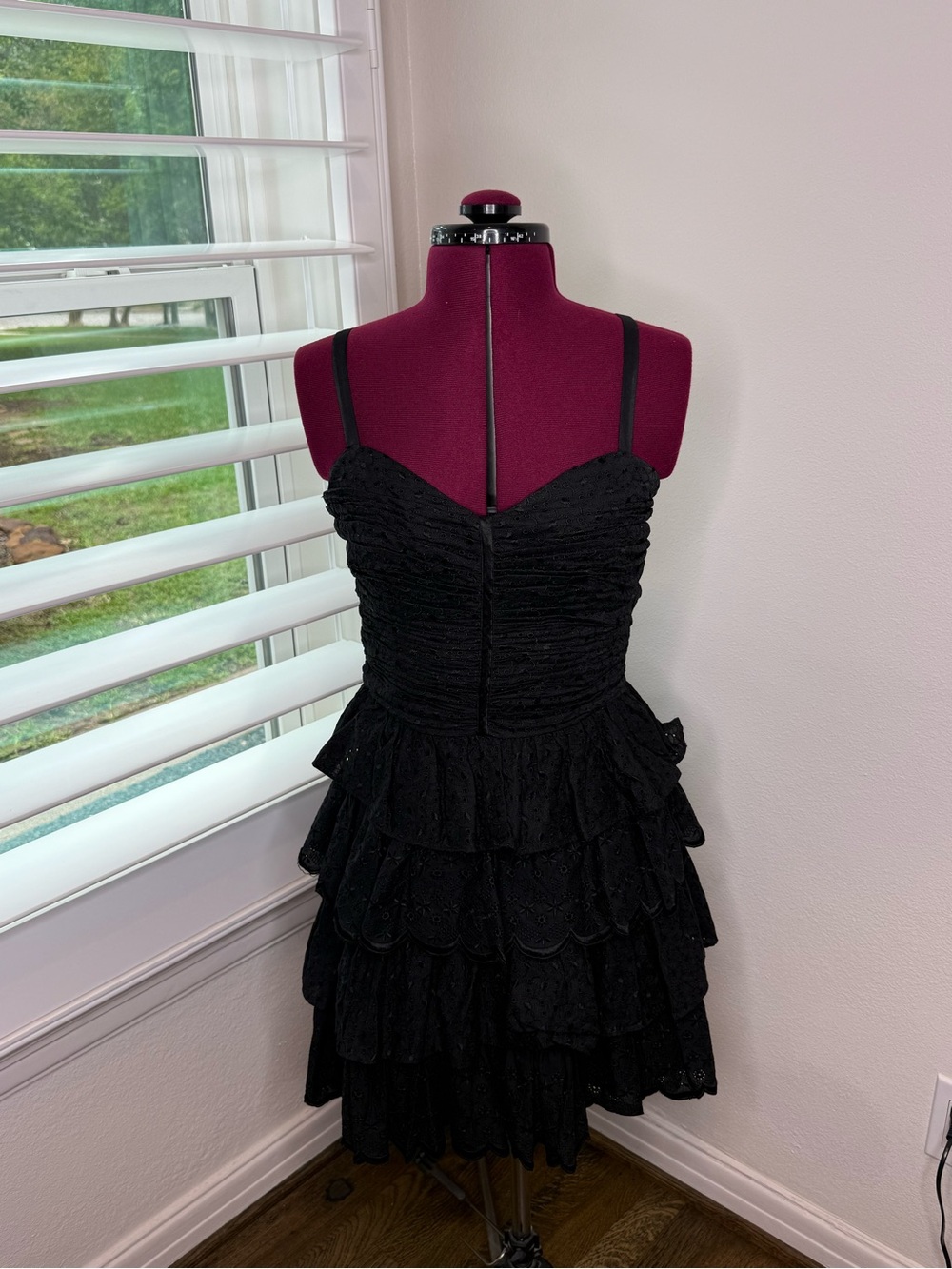 VINTAGE: 1990’s Betsey Johnson Black Ruffled Tiered Mini Dress